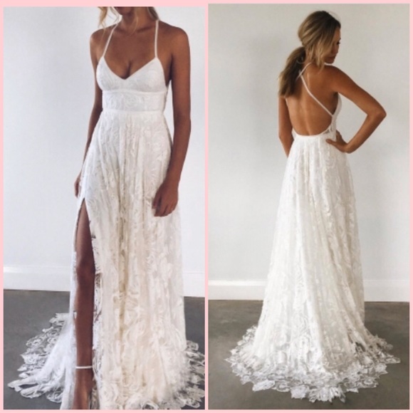 👰🏼💐HP💐👰🏾 1 Left • White Lace Wedding Gown 💐 - Picture 2 of 15